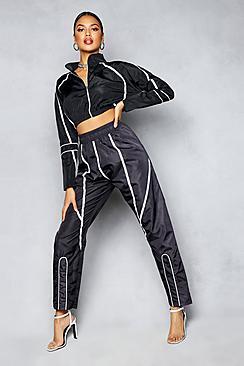 Boohoo Contrast Binding Shellsuit Jogger