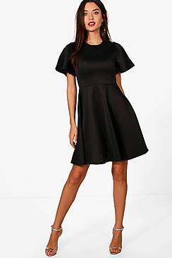 Boohoo Short Sleeve Skater Dress