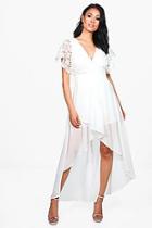 Boohoo Boutique Sarah Lace Top Chiffon Maxi Dress