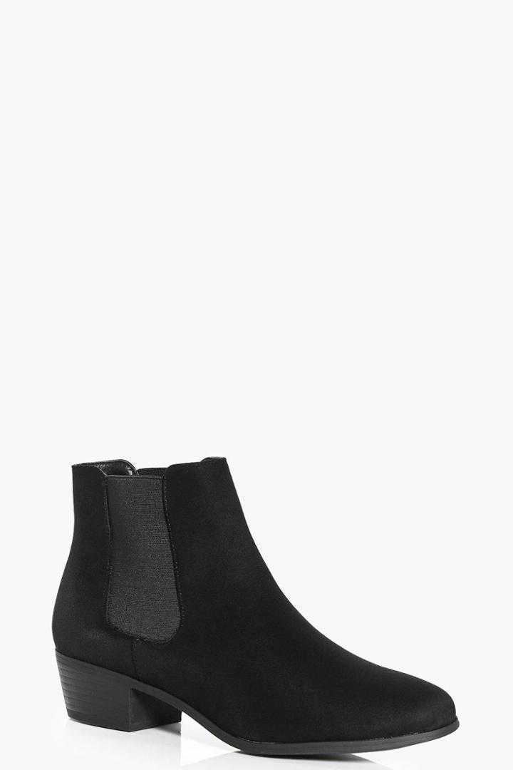 Boohoo Elena Elastic Gusset Chelsea Boot Black