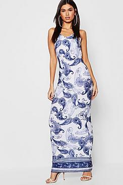Boohoo Border Print Maxi Dress