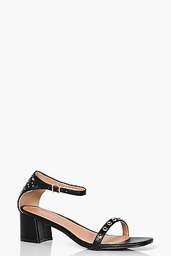Boohoo Amelia Studded 2 Part Low Heel Sandal