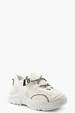 Boohoo Striped Lace Chunky Sole Trainers