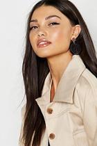 Boohoo Chocolate Woven Straw Circle Earrings