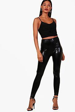 Boohoo Bedella High Shine Metallic Leggings