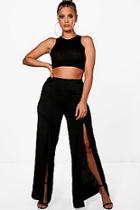 Boohoo Plus Lydia Front Split Wide Leg Trouser
