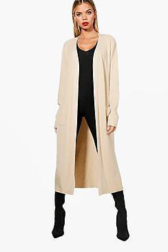 Boohoo Louise Maxi Fine Rib Cardigan