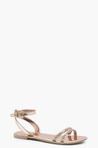 Boohoo Plaited 2 Part Leather Sandals