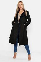Boohoo Plus Soft Faux Suede Trench Coat