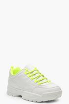 Boohoo Neon Chunky Sole Trainers