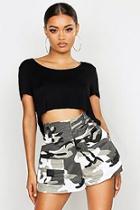 Boohoo Basic Dip Hem Crop T-shirt