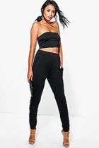 Boohoo Olivia Bandeau Top And Skinny Trouser Co-ord