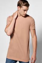 Boohoo Longline T Shirt Brown