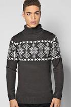 Boohoo Fairisle Design Roll Neck Jumper