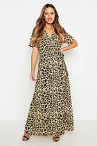 Boohoo Petite Wrap Leopard Print Maxi Dress