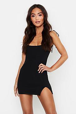 Boohoo Petite Extreme Scoop Ribbed Cami Dress