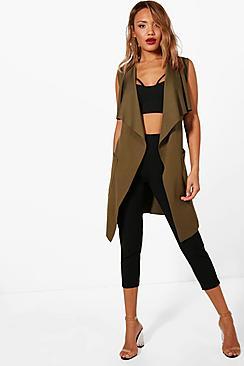 Boohoo Erin Sleeveless Pocket Duster