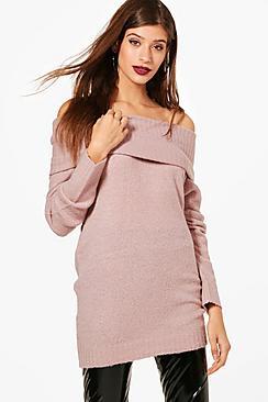 Boohoo Georgia Soft Knit Bardot Tunic