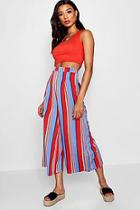 Boohoo Amber Woven Bold Stripe High Waist Culottes