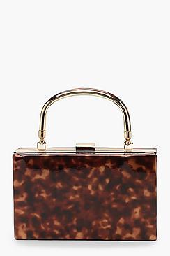 Boohoo Resin Effect Box Clutch With Handle
