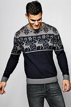 Boohoo Raindeer Fairisle Christmas Jumper