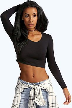 Boohoo Sasha Long Sleeve Crop Top
