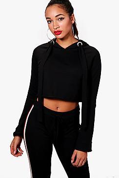 Boohoo Sadie Fluted Sleeve Hoodie