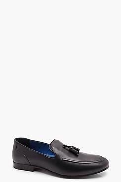 Boohoo Black Leather Tassel Loafer