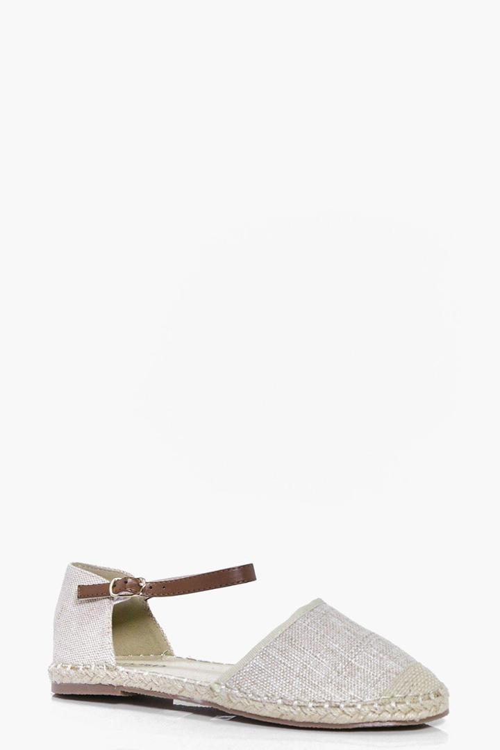 Boohoo Gabriella Woven Espadrille Cream