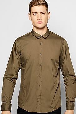 Boohoo Long Sleeve Poplin Shirt