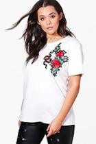Boohoo Plus Maisie Embroidered T-shirt
