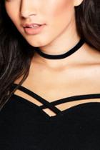Boohoo Eve Plain Velvet Choker 3 Pack Multi