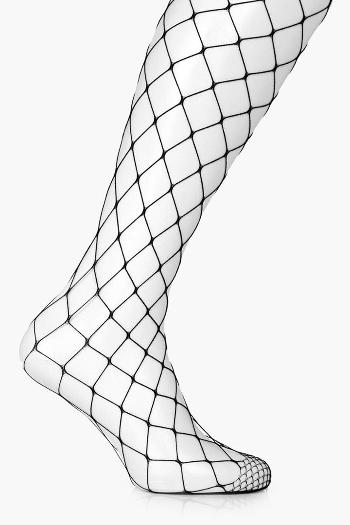 Boohoo Abigail Oversized Fishnet Tights Black