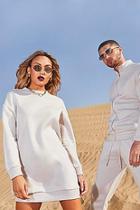Boohoo Her Oversized Sweat Dress With Contrast Piping