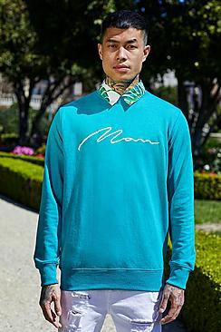 Boohoo Fm Man Signature Embroidered Sweater