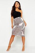 Boohoo Slinky Mixed Leopard Print Wrap Mini Skirt