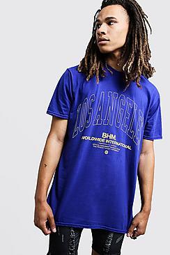Boohoo Oversized Los Angeles Man Puff Priint T-shirt