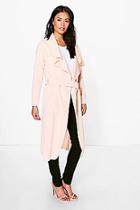 Boohoo Shawl Collar Belted Duster