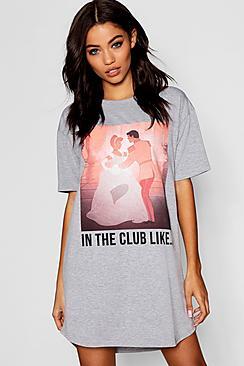 Boohoo Disney Cinderella & Prince Charming Sleep Tee