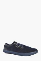 Boohoo Suede And Pu Panelled Lace Up Plimsoll Navy