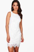 Boohoo Niamh Lace Sleeveless Bodycon Dress White