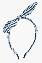 Boohoo Laila Bow Detail Stripe Headband Blue