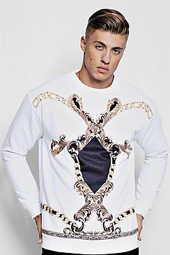 Boohoo Chain Print Sweater