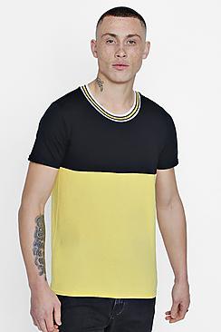 Boohoo Colour Block T-shirt With Sports Rib