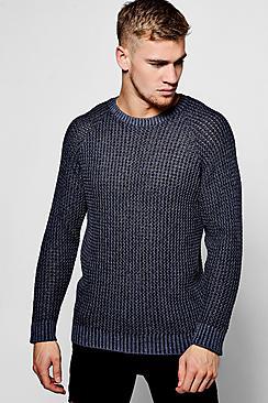 Boohoo Two Tone Effect Crew Neck Jumper