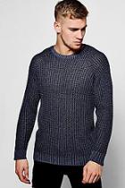 Boohoo Two Tone Effect Crew Neck Jumper