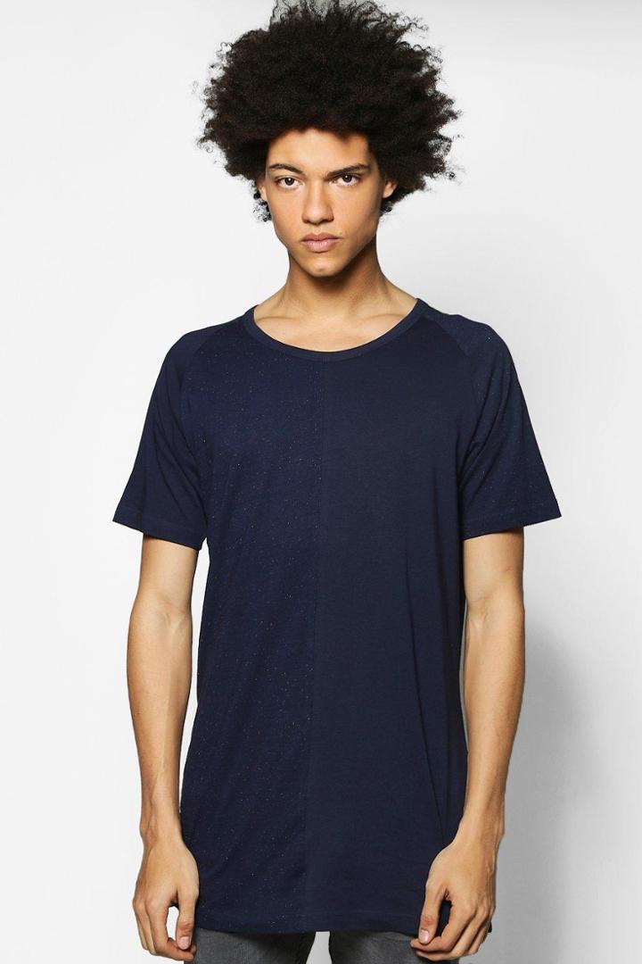 Boohoo Cut And Sew Nepp T-shirt Navy