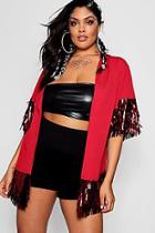 Boohoo Plus Emily Sequin Tassel Kimono