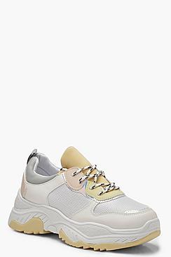 Boohoo Pastel Colour Block Chunky Sneakers