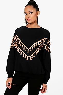 Boohoo Elena Tassel Detail Sweater
